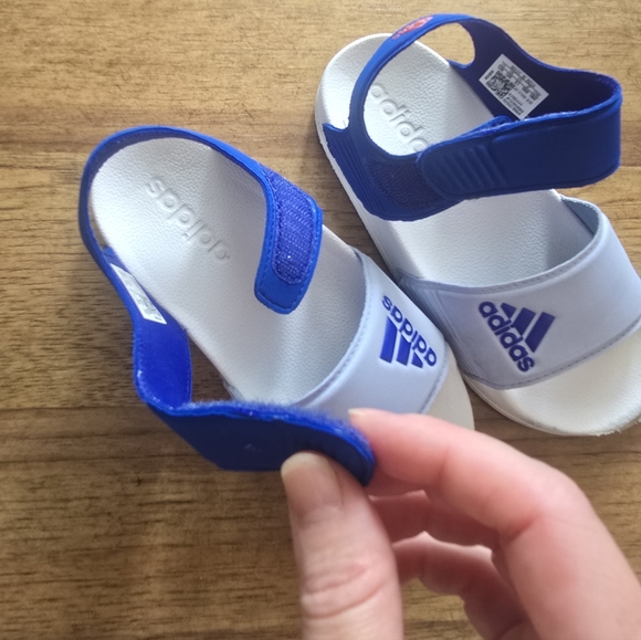 Adidas Kids Blue and Gray Sandals - Picture 3 of 5